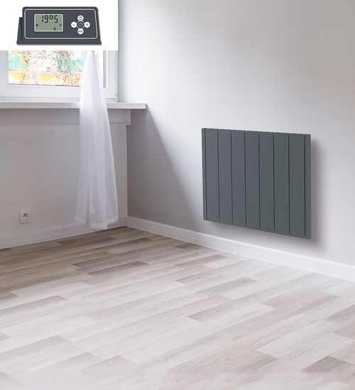 Radiateur Électrique LCD Céramique Gris Anthracite 1500W JADA